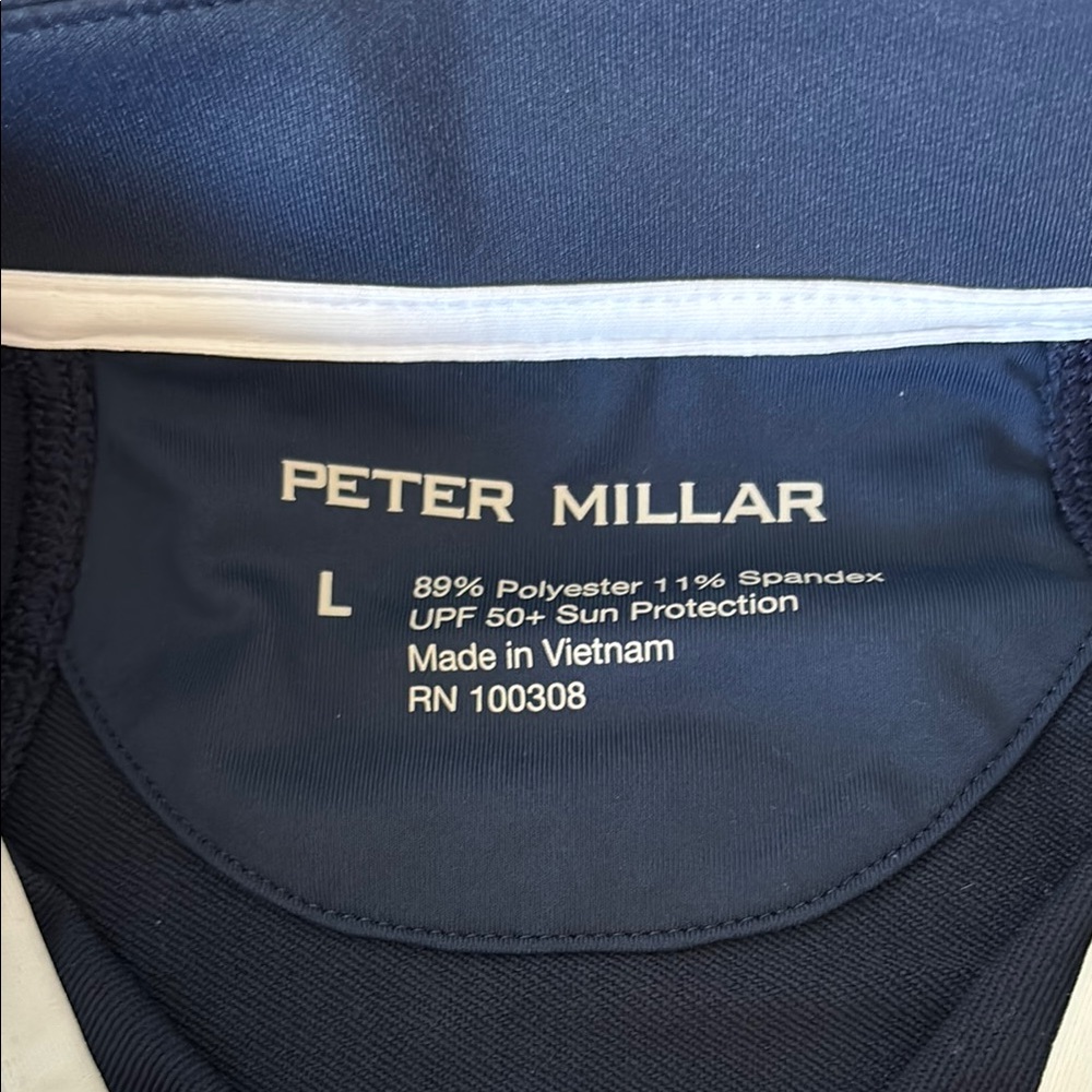 Women’s Peter Millar Navy Quarter-Zip, size L - Picture 2 of 4